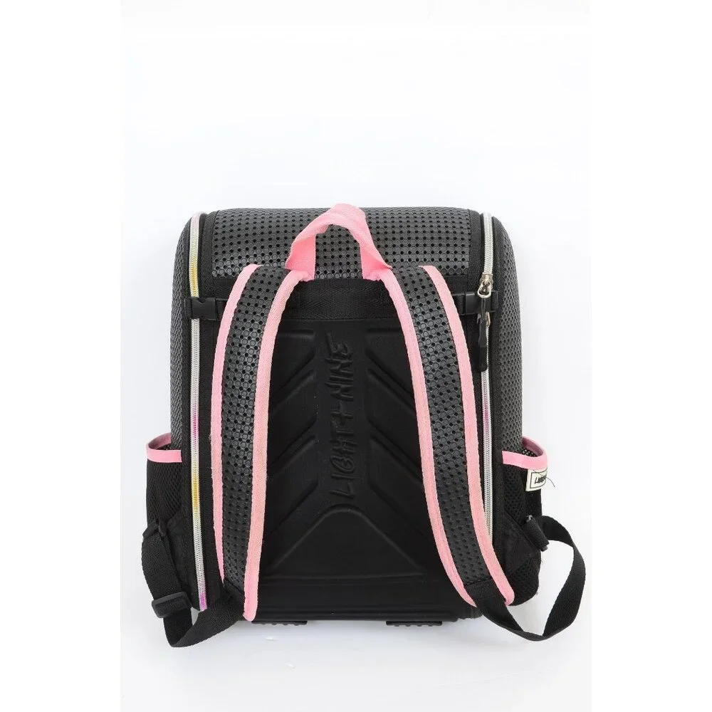 LIGHT + NINE Student Backpack, Rainbow Pink Daypack Carry-On Travel Luggage